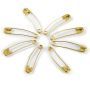 Safety Pins curved with coil brass 2 gold col 38 mm