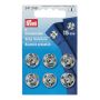 Sew-On Snap Fasteners brass silver col 15 mm