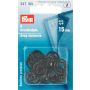 Sew-On Snap Fasteners plastic black round 15 mm