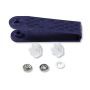 Non-sew press fasteners JERSEY brass pronged ring white 10 mm