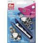Non-sew press fasteners JERSEY brass smooth cap silver col 10 mm