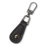 Fashion zip puller imit.leather black round