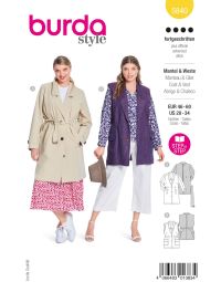 Burda Style Pattern 5840 Misses' Coat & Vest