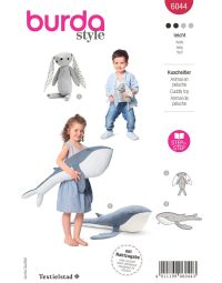 Burda Style Pattern 6044 Stuffed Animals - Bunny and Whale
