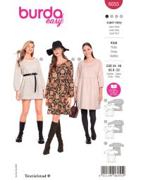 Burda Style Pattern 6055 Misses' Dress with Gathered Skirt