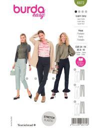 Burda Style Pattern 6072 Misses' Trousers and Pants in a Narrow Cut with Side Zipper