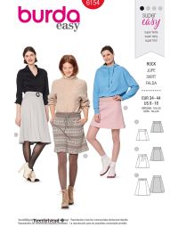 Burda Style Pattern 6154 Misses' Skirt  – Slightly flared – Stretch waistband