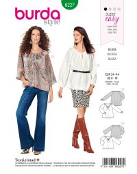 Burda Style Pattern 6227 Misses' Blouse – Carmen Blouse – 
Drawstring Neckline
