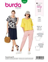 Burda Style Pattern 6243 Misses' Top – Round Neckline – 
Boxy Shape – Frills