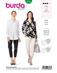 Burda Style Pattern 6278 Women's Blouses Pull-On in Two Lengths