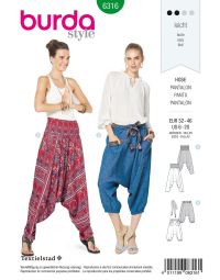Burda Style Pattern 6316 Misses' harem pant