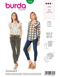 Burda Style Pattern 6326 Misses' shirt with v neck
