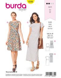 Burda Style Pattern 6339 Misses' dress with waistband