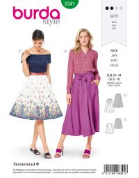 Burda Style Pattern 6341 Misses' inverted pleat skirt