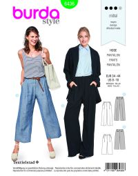 Burda Style Pattern B6436 Women's Wide Leg Trousers