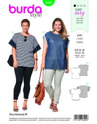 Burda Style Pattern B6445 Women's Curved Hem Simple Tops
