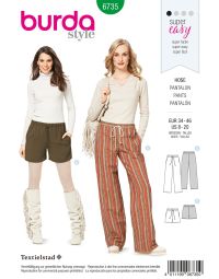 Burda B6735 Women's Trousers Sewing Pattern