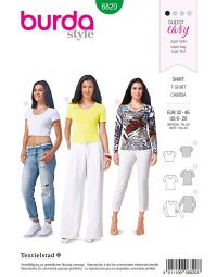 Burda B6820 Tops, Shirts, Blouses Sewing Pattern