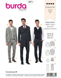 Burda Style B6871 Menswear Sewing Pattern