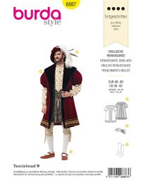 Burda B6887 burda style historical costumes Sewing Pattern