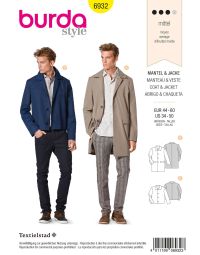 Burda B6932 Burda Style Menswear Sewing Pattern