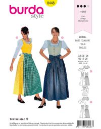Burda B8448 Dirndl Dress Sewing Pattern