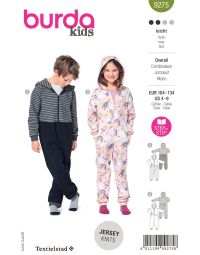 Burda Style Pattern 9275 Children's Hooded Jumpsuit and Onesie
