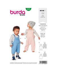 Burda Style Pattern 9295 Babies' Bibbed trousers or pants – Overalls with straps