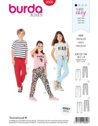 Burda Style Pattern 9300 Children's Jogging Pants – Elastic Waist – 
Sweatpants