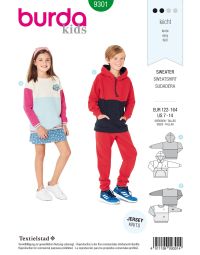 Burda Style Pattern 9301 Children's Sweater – Hoodie – 
Hooded Top