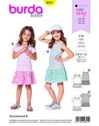 Burda Style Pattern B9341 Child's Summer Jersey Dresses