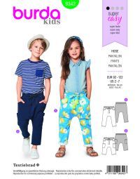 Burda Style Pattern B9342 Child's Elastic Waistband Trousers