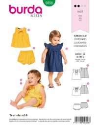 Burda Style Pattern B9358 Baby Dress, Top and Panties
