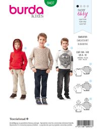 Burda B9407 Children's Sweater Sewing Pattern
