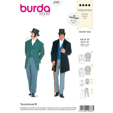 Burda Style B2767 History 1848 Costume Sewing Pattern