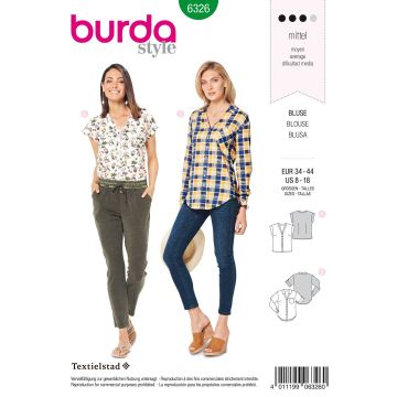 Burda Style Pattern 6326 Misses' shirt with v neck
