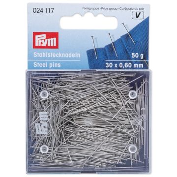 Straight Pins  6 EF silver col 0.60x30 mm #PR024117