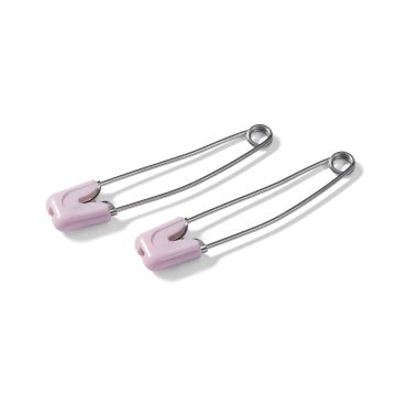 Nappy Pins stainless steel 55 mm pink