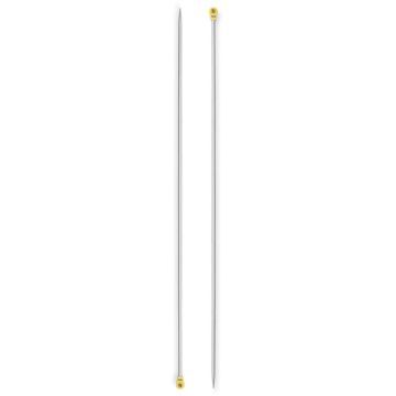 Single-pointed Knitting Pins alu  pearl grey 40 cm 3.50 mm