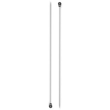 Single-pointed Knitting Pins alu  pearl grey 40 cm 4.00 mm