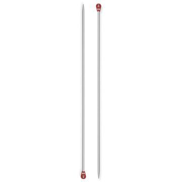 Single-pointed Knitting Pins alu  pearl grey 40 cm 5.00 mm