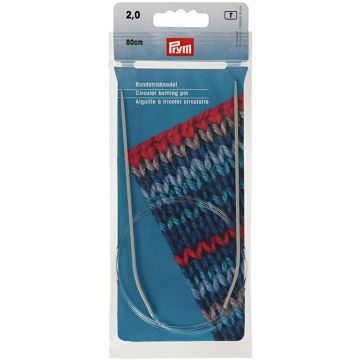 Circular Knitting Pins alu  pearl grey 80 cm 2.00 mm