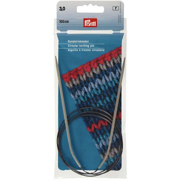 Circular Knitting Pins alu  pearl grey 100 cm 3.00 mm
