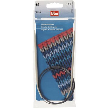 Circular Knitting Pins alu  pearl grey 100 cm 4.00 mm