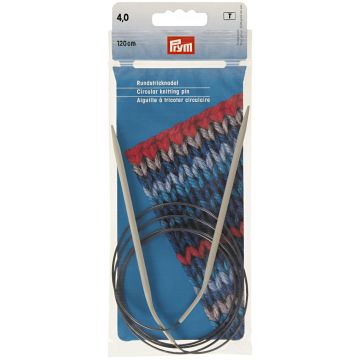 Circular Knitting Pins alu  pearl grey 120 cm 4.00 mm