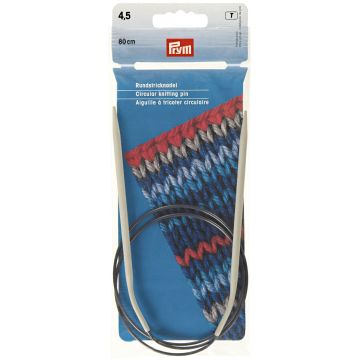 Circular Knitting Pins alu  pearl grey 80 cm 4.50 mm