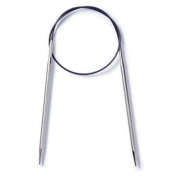 Circular Knitting Pins brass  silver col 60 cm 5.00 mm