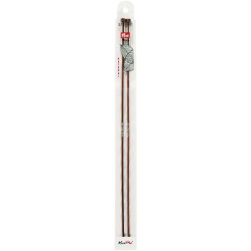 Single-pointed knitting pins with knob NATURAL 35 cm 2.75 mm