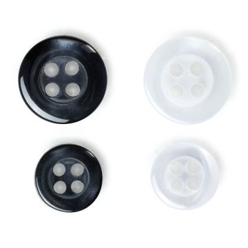Shirt buttons 11 + 9 mm m-o-p imit./anthracite