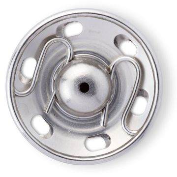 Sew-On Snap Fasteners brass silver col 21 mm